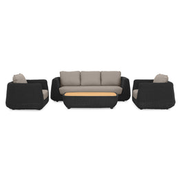 SAINT TROPEZ Set mobilier terasă/grădină, 2 fotolii, canapea și măsuță