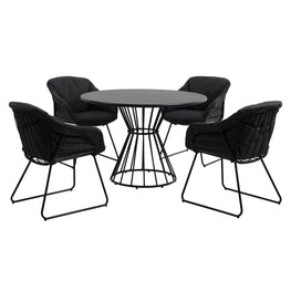 ROYAL Set mobilier terasă/grădină, 4 scaune și masă