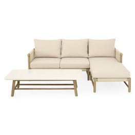 ZULU Set mobilier terasă/gădină, canapea, șezlong și măsuță cafea