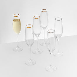 REGATTA Set 6 pahare șampanie, sticlă, 210ml