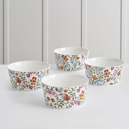 BOTANICAL Set 4 boluri, porțelan, D.13cm