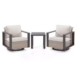 LONDON Set mobilier terasă/grădină, 2 fotolii rotative și masă