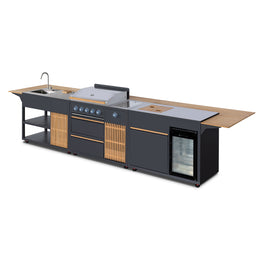 CHEF Compoziție grătar încastrat, chiuvetă și frigider