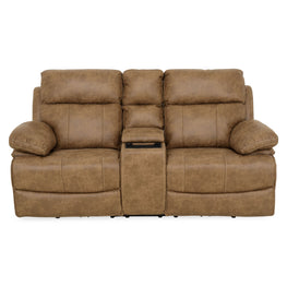 BRISBANE Canapea 2 locuri, 2 reclinere electrice, mecanism tetiere și USB, stofă