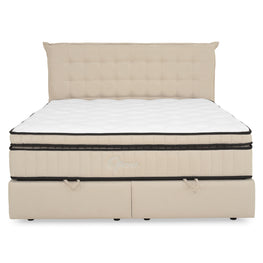 OPERA Pat tapițat, 160x200cm, somieră rabatabilă, ladă și saltea incluse
