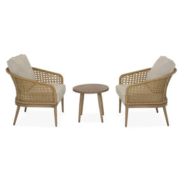 CORAL Set mobilier terasă/grădină, 2 fotolii și măsuță cafea