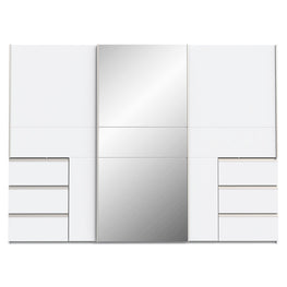 EWAN Dulap 3 uși glisante, 6 sertare