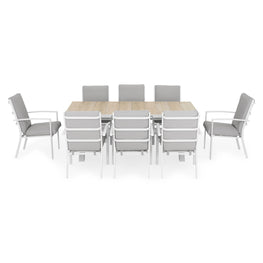 TUSCANY Set mobilier terasă/grădină, 8 scaune și masă extensibilă