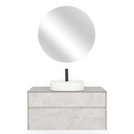 LAMINA Set mobilier baie, mască lavoar, top, oglindă LED, lavoar