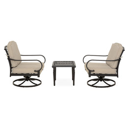 LAUREL Set mobilier terasă/grădină, 2 fotolii și măsuță colț