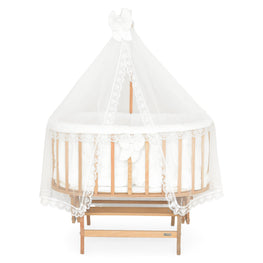 FAIRYTALE Pat bebe, saltea, așternut și baldachin incluse