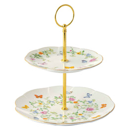 DANCING BUTTERFLIES Platou supraetajat, porțelan, D.16cm