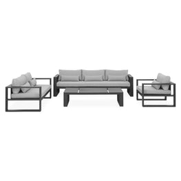 FERMO Set mobilier terasă/grădină, fotoliu, canapea 2 locuri, canapea 3 locuri și măsuță