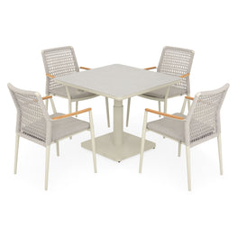 SALERNO Set mobilier terasă/grădină, 4 scaune și masă