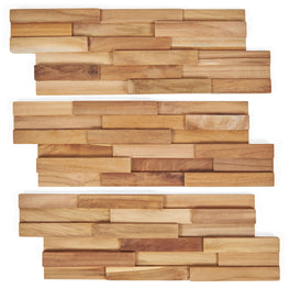 WOOD DECOR Set 10 panouri perete Smooth Wave