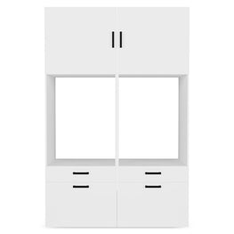 WASH&STORE Set mobilier baie, 2 dulapuri baie depozitat mașina spălat/uscător și 2 dulapuri suspendate