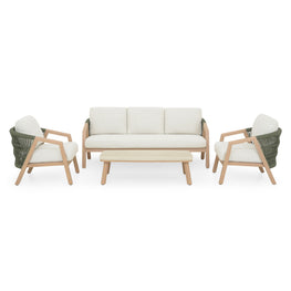 JACOB Set mobilier terasă/grădină, 2 fotolii, canapea și masă