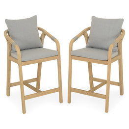 ASHEN Set mobilier terasă/grădină, 2 scaune bar