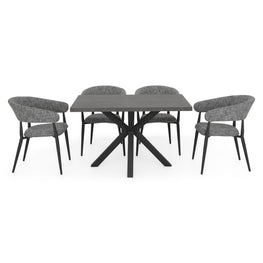 JAVA CERAMIC/NEXUS Set mobilier terasă/grădină, 4 scaune și masă