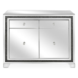 GLASS Comodă 2 uși, 2 sertare