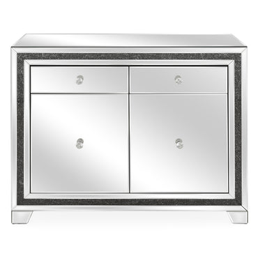 GLASS Comodă 2 uși, 2 sertare