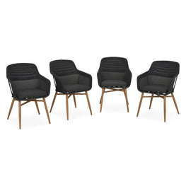BEZIER Set mobilier terasă/grădină, 4 scaune