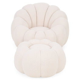 KITRIDGE Set fotoliu rotativ si taburet, stofă