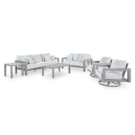 MOONLIGHT Set mobilier terasă/grădină, 2 fotolii rotative, 2 canapele și 2 măsuțe