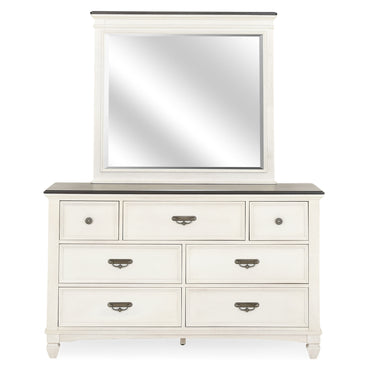 WARNER Comodă 7 sertare, oglindă inclusă