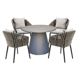 NICOSIA Set mobilier terasă/grădină, 4 scaune și masă