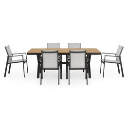 BAHIA/BARIA Set mobilier terasă/grădină, masă și 6 scaune