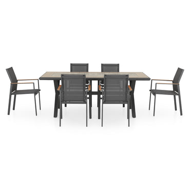 PAFOS Set mobilier terasă/grădină, masă și 6 scaune
