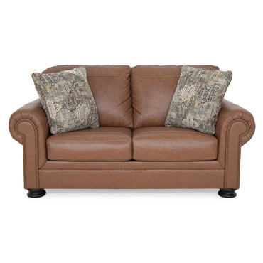 AGNESE Canapea 2 locuri, 2 perne decorative incluse, piele