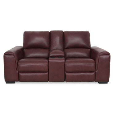 LISMORE Canapea 2 locuri, reclinere electrice și consolă, piele