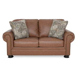 AGNESE Canapea 2 locuri, 2 perne decorative incluse, piele - Articol resigilat