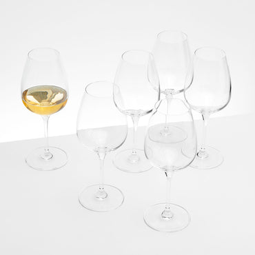 DIVINE Set 6 pahare vin alb, sticlă