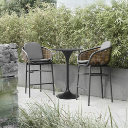 BARI Set mobilier terasă/grădină, 2 scaune și masă bar
