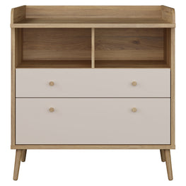 ANYA Comodă copii, 2 sertare, nișă și suport de înfășat