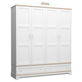 JASMINE Dulap copii, 4 uși, 2 sertare