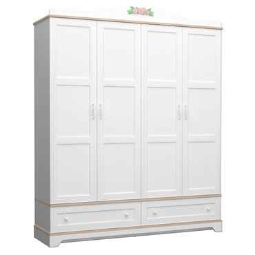 JASMINE Dulap copii, 4 uși, 2 sertare