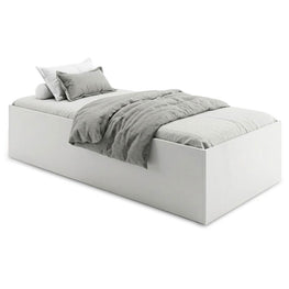 MODE WHITE Pat copii 90x200, ladă depozitare, somieră inclusă