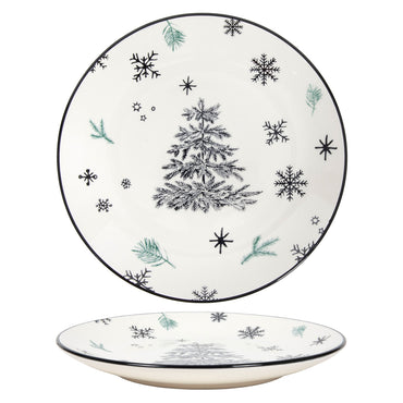 SNOWFLAKE TREE Farfurie fel principal, ceramică, D.26.5cm