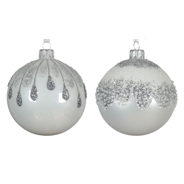 FROZEN Set 2 globuri, sticlă, D.8cm