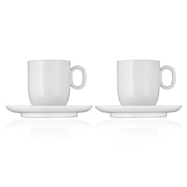 BARISTA Set 2 ceșcuțe și farfurioare, porțelan, 170ml