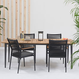 BAY Set mobilier terasă/grădină, 4 scaune și masă