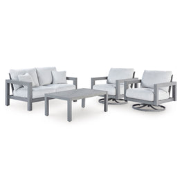 MOONLIGHT Set mobilier terasă/grădină, 2 fotolii rotative, canapea și măsuță