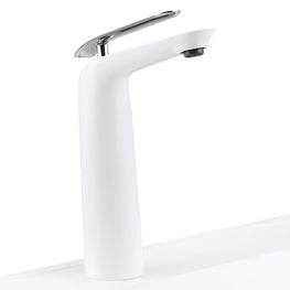 Baterie lavoar inalta, cromat/alb EVA