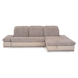 BELFORT Colțar extensibil, șezlong stânga/dreapta cu ladă depozitare, stofă