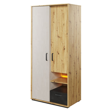 DUSTIN Dulap copii, 2 uși, 1 sertar, LED-uri incluse