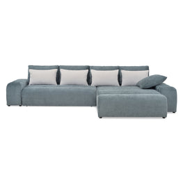 LOUNGE Colțar extensibil, șezlong interschimbabil, stofă